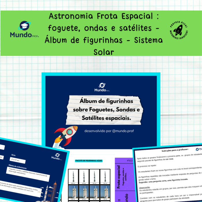 Astronomia Frota Espacial : foguete, ondas e satélites - Álbum de figurinhas - Sistema Solar